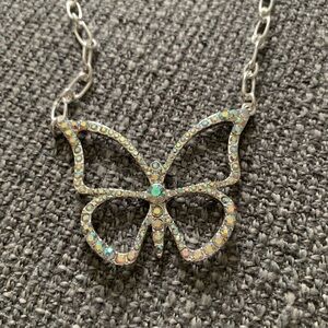 Silver Butterfly Pendant Necklace